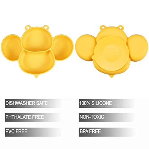 PandaEar Plates Saugteller Silikon Gelb saugfest BPA-frei