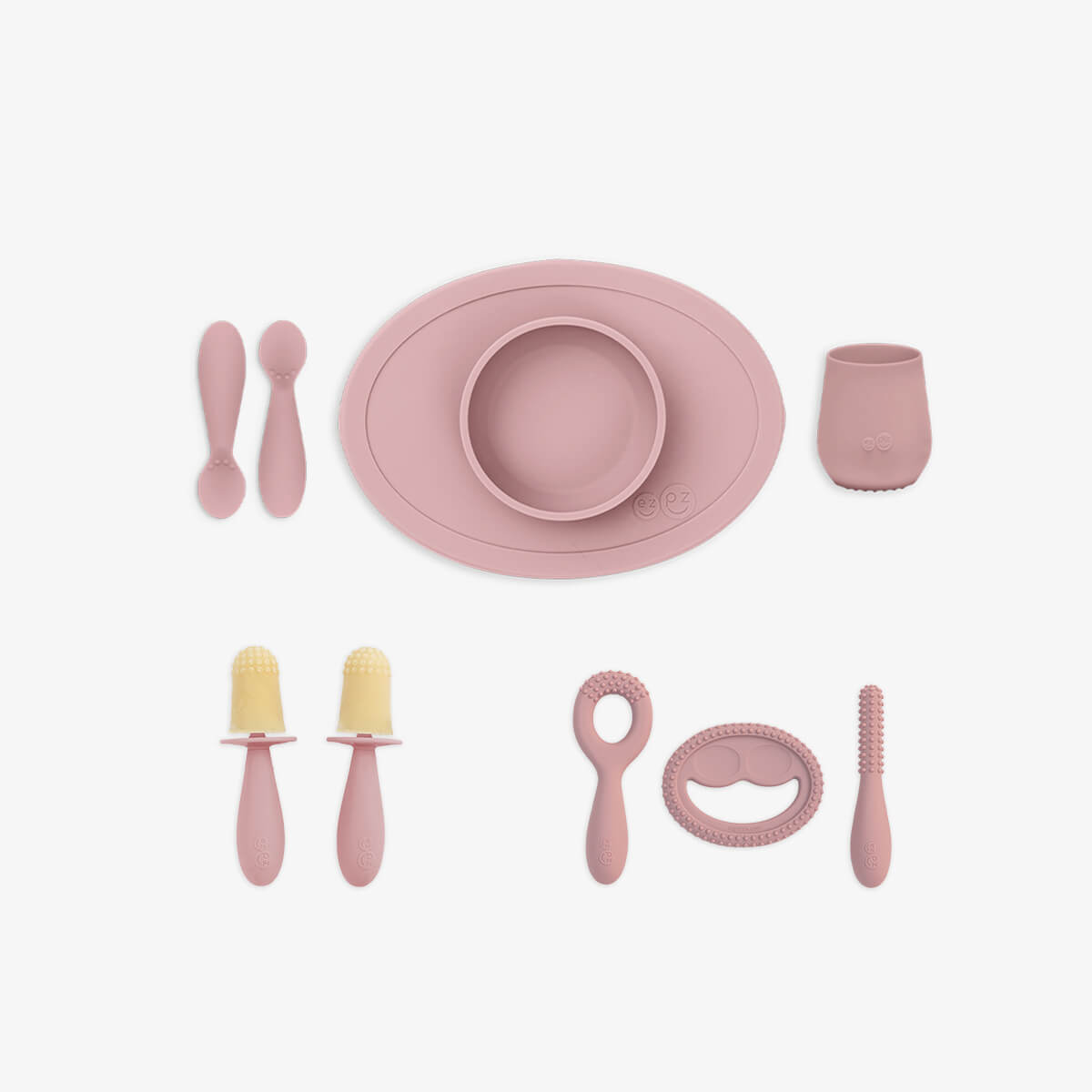 ezpz Kits Ultimate Baby Shower Bundle Geschirr Blush