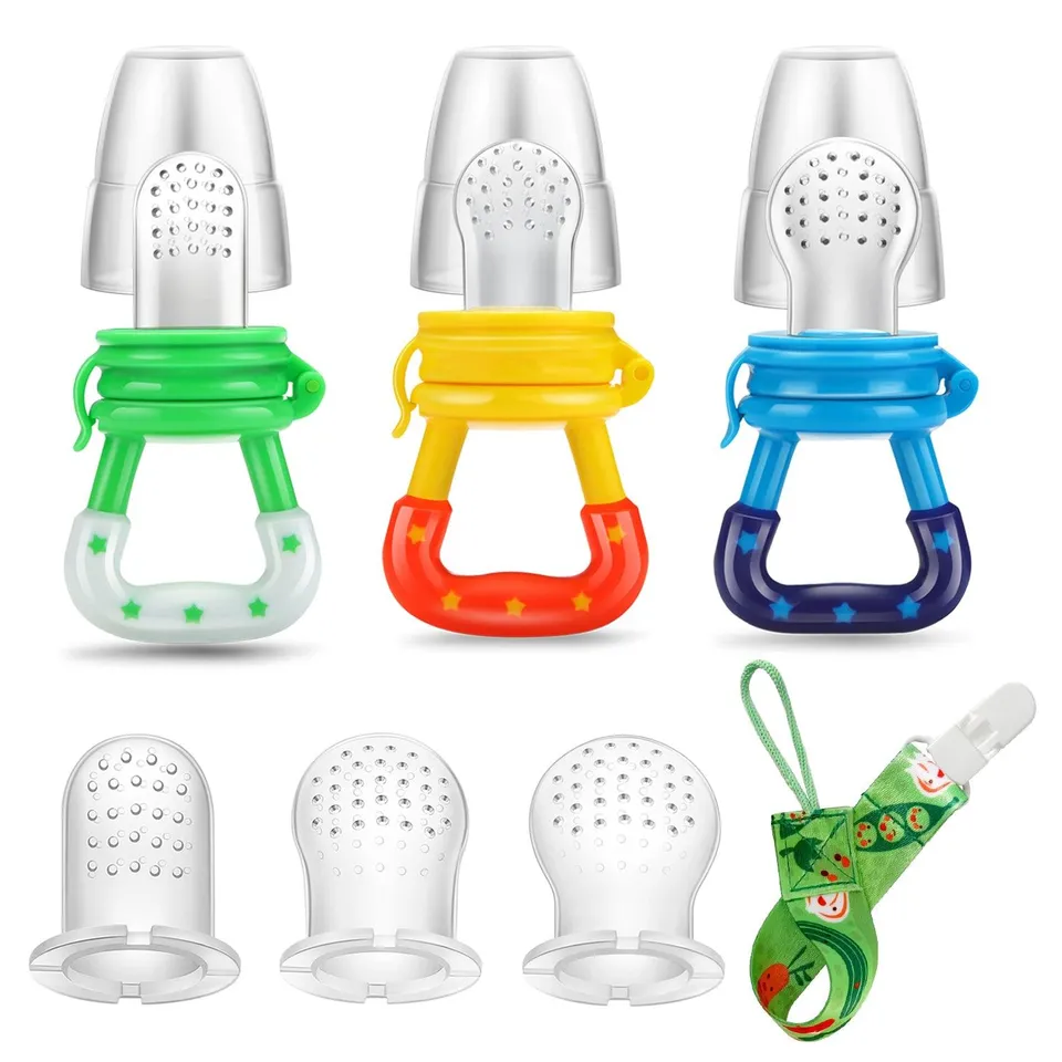PandaEar Pacifiers Fruchtsauger Silikon 3er-Pack mit Clip BPA-frei