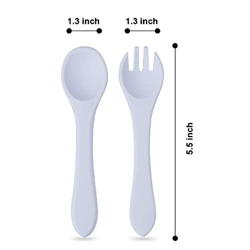 PandaEar Utensils Löffel Gabel Silikon 4er Esslernen