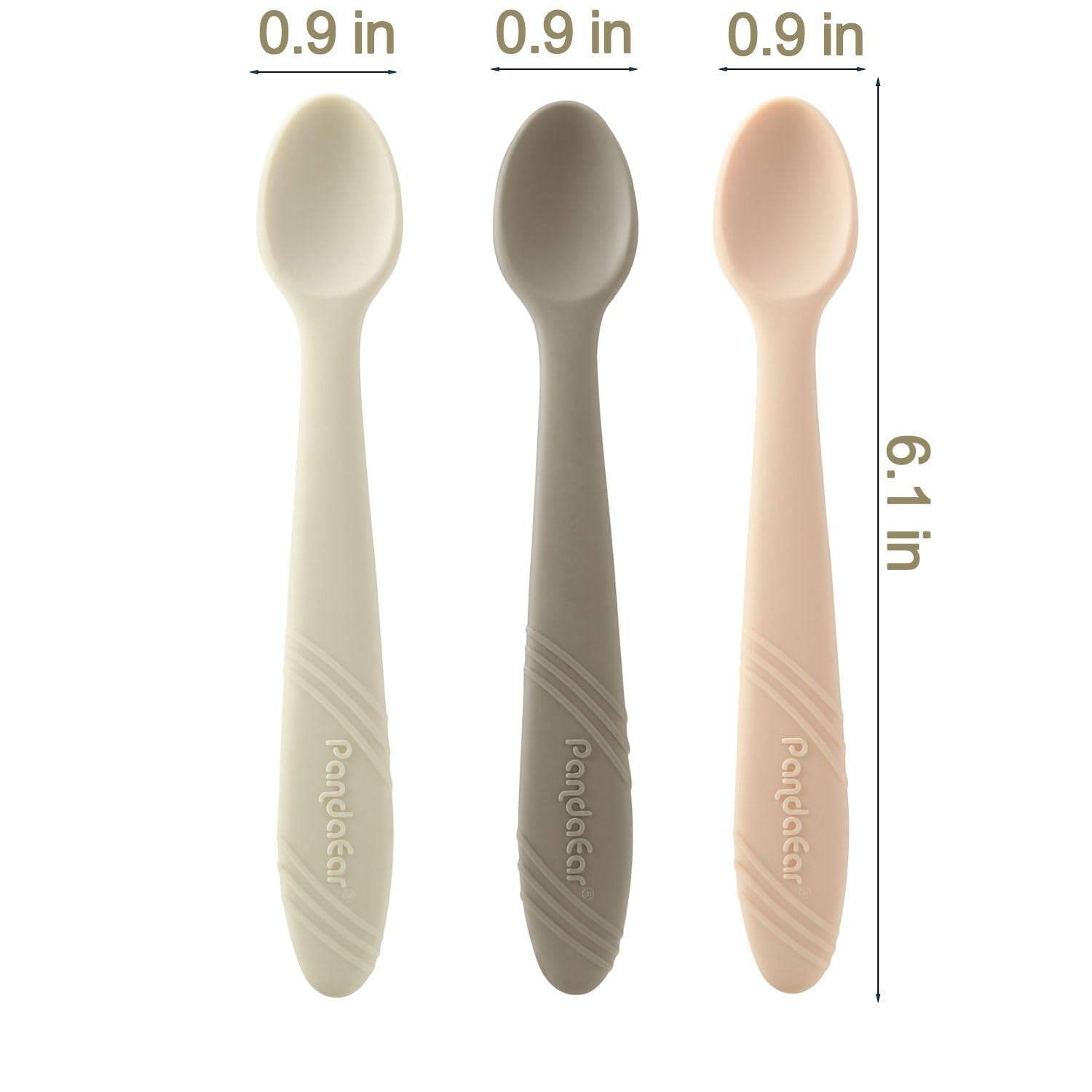 PandaEar Utensils Baby Löffel 7er-Set Silikon weich