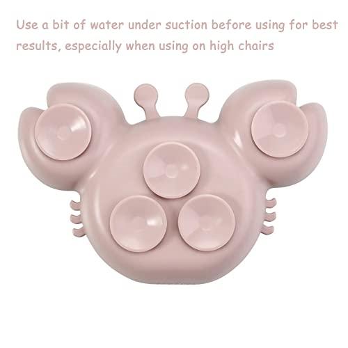 PandaEar Feeding Set Krabbe Babygeschirr Silikon Pink saugfest