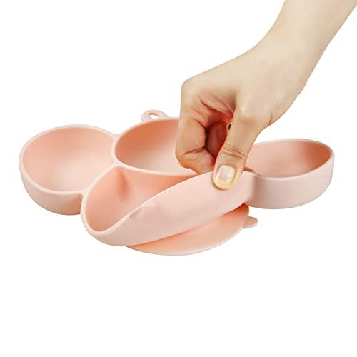 PandaEar Plates Teller Silikon Rosa mit Saugnapf