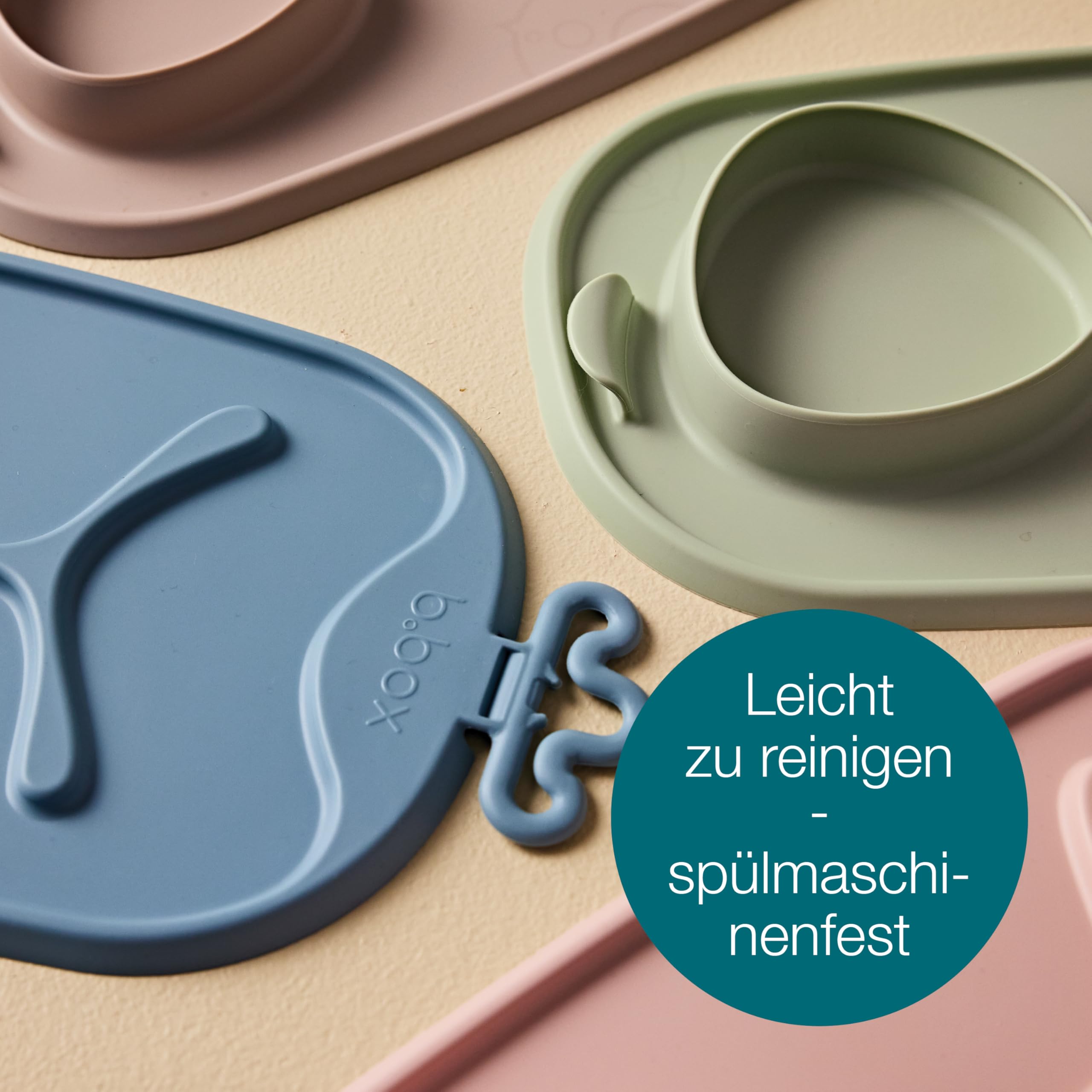 b.box Roll + Go Essensmatte Silikonteller mit Löffel