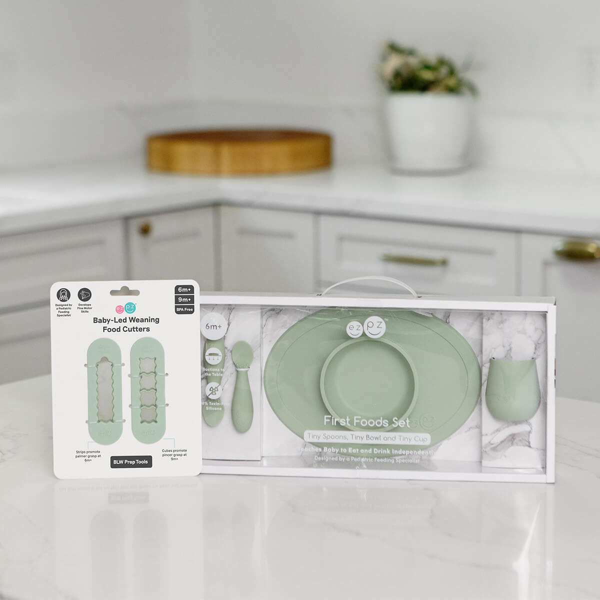 ezpz First Foods Set + BLW Cutters Bundle Sage
