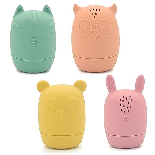 PandaEar Badespielzeug Silikon Tiere 4er Pack saugfest