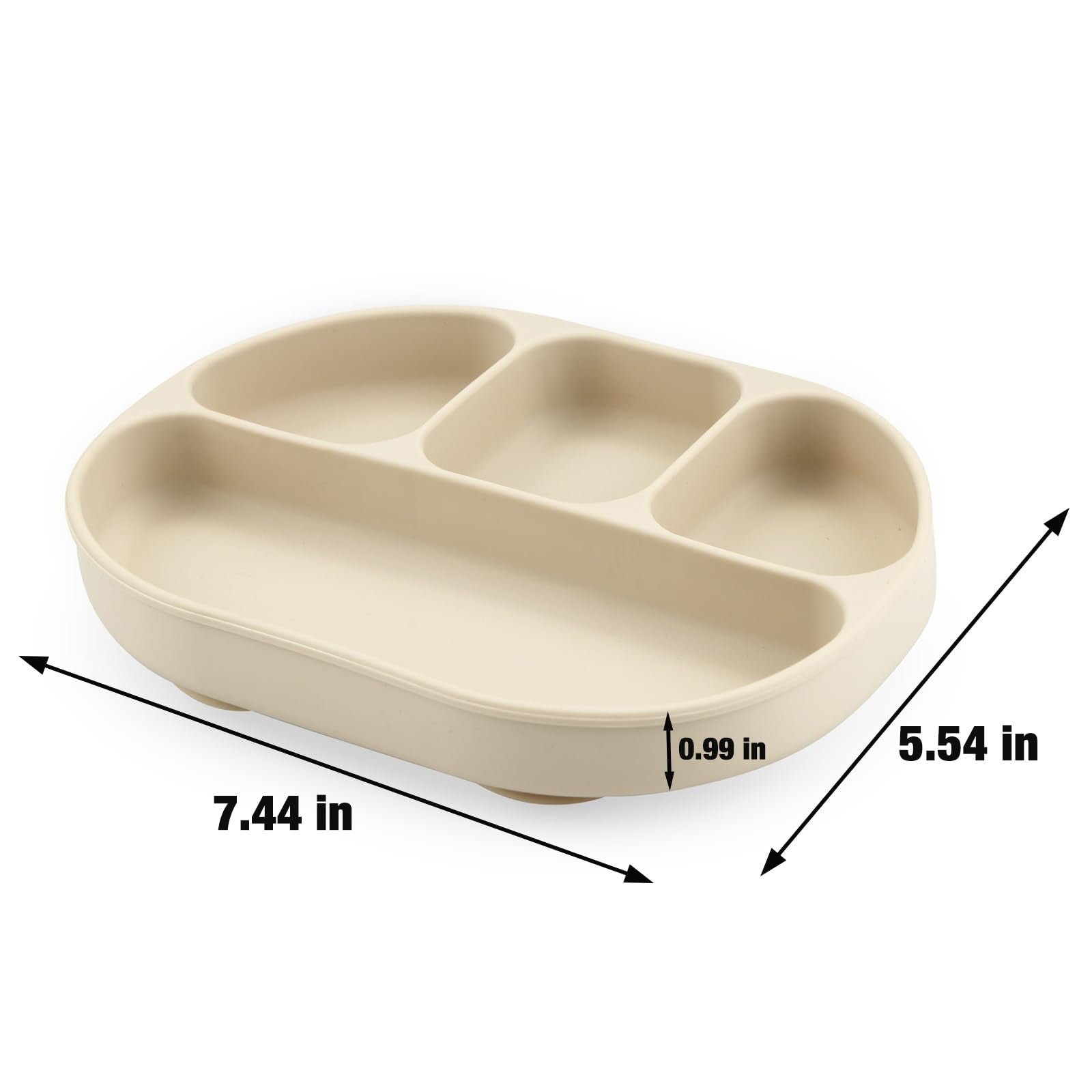 PandaEar Plates Saugteller Silikon 3er Pack mit Fächern