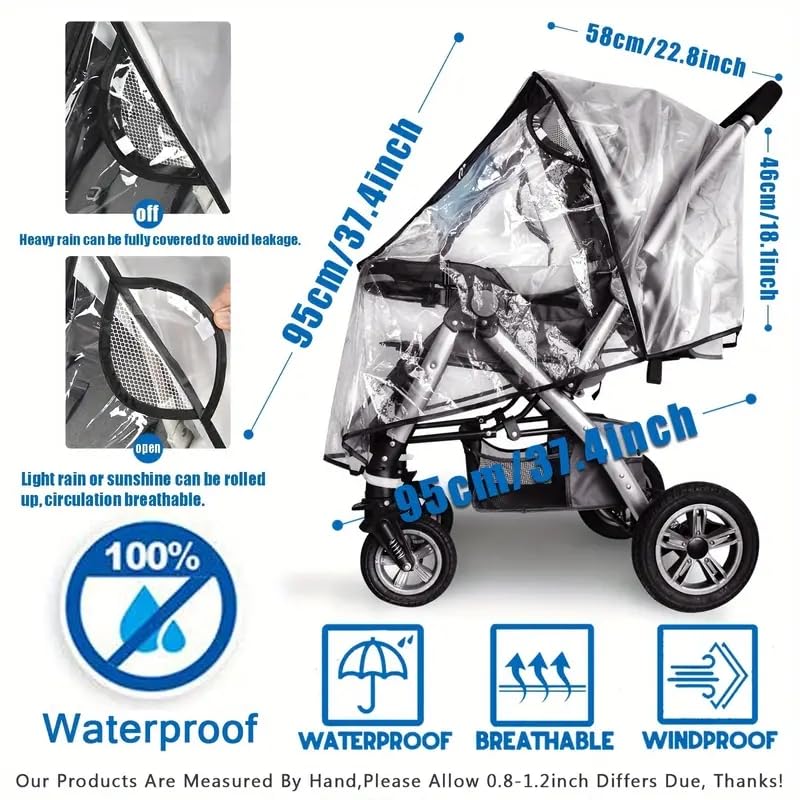 PandaEar Regenverdeck Kinderwagen transparent universal EVA