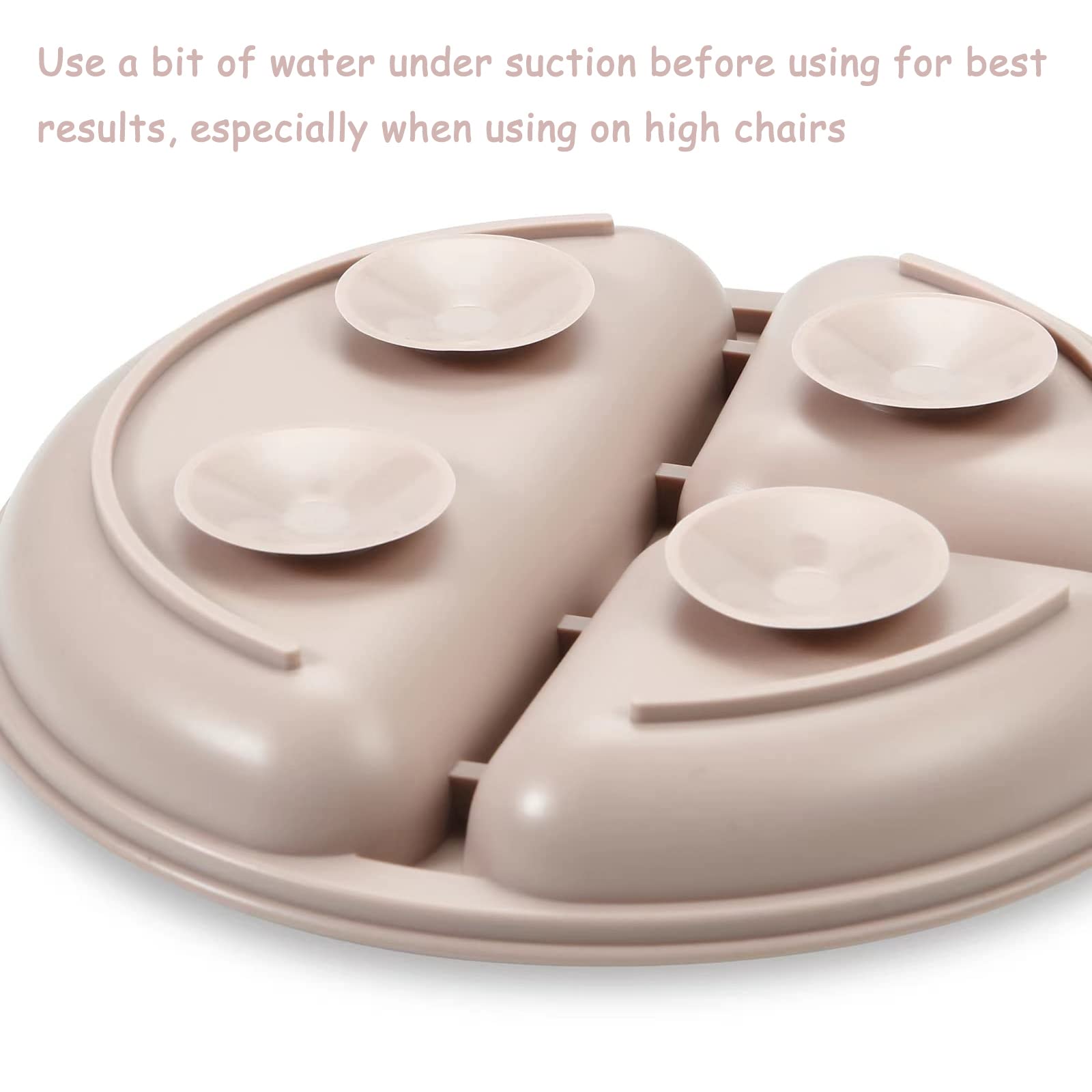 PandaEar Feeding Set Geschirr Silikon Beige/Rosa 6-tlg Saugnapf