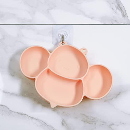 PandaEar Plates Teller Silikon Rosa mit Saugnapf