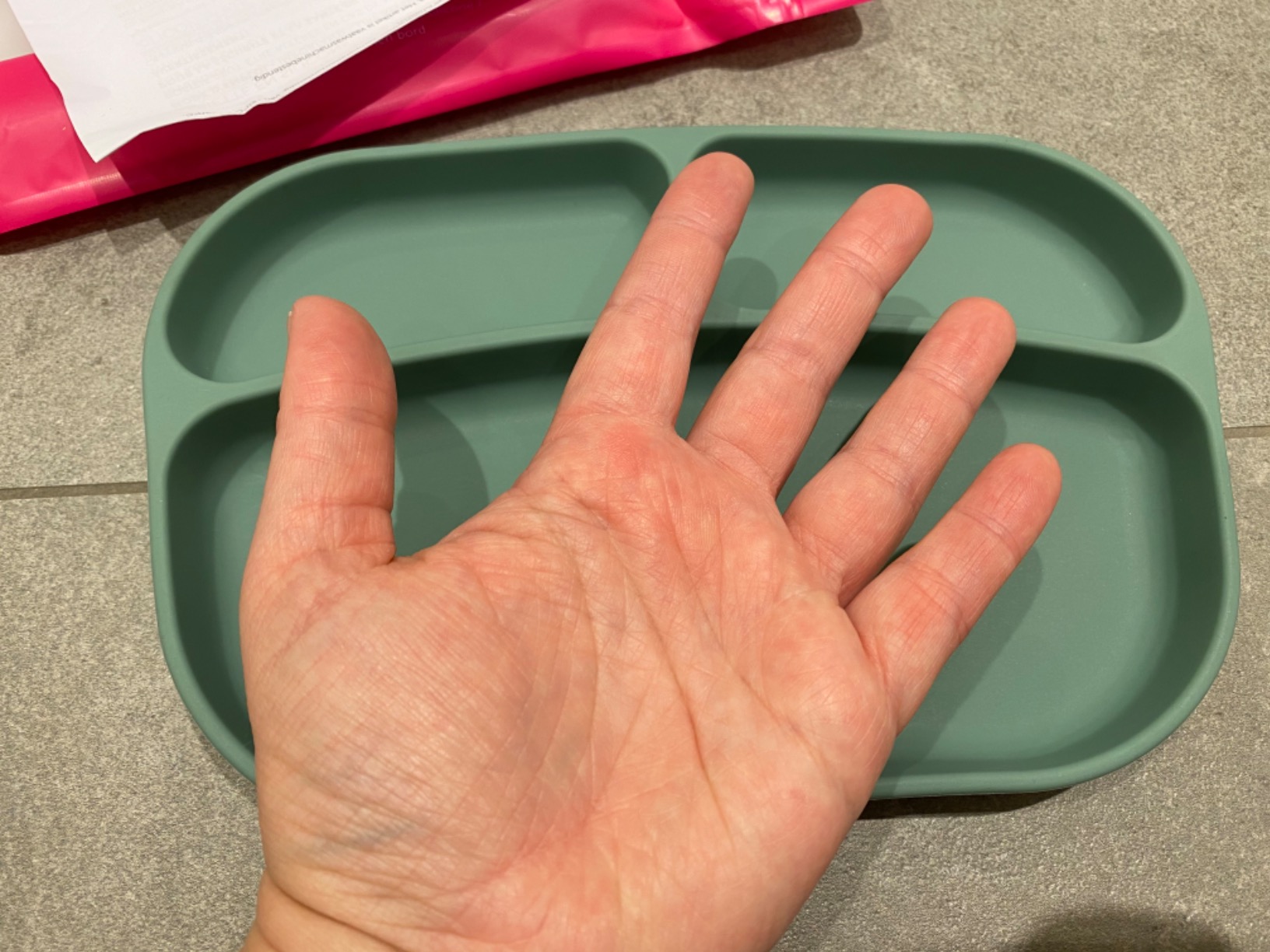 MiaMia Kindergeschirr Teller 3 Fächer Rose Silikon