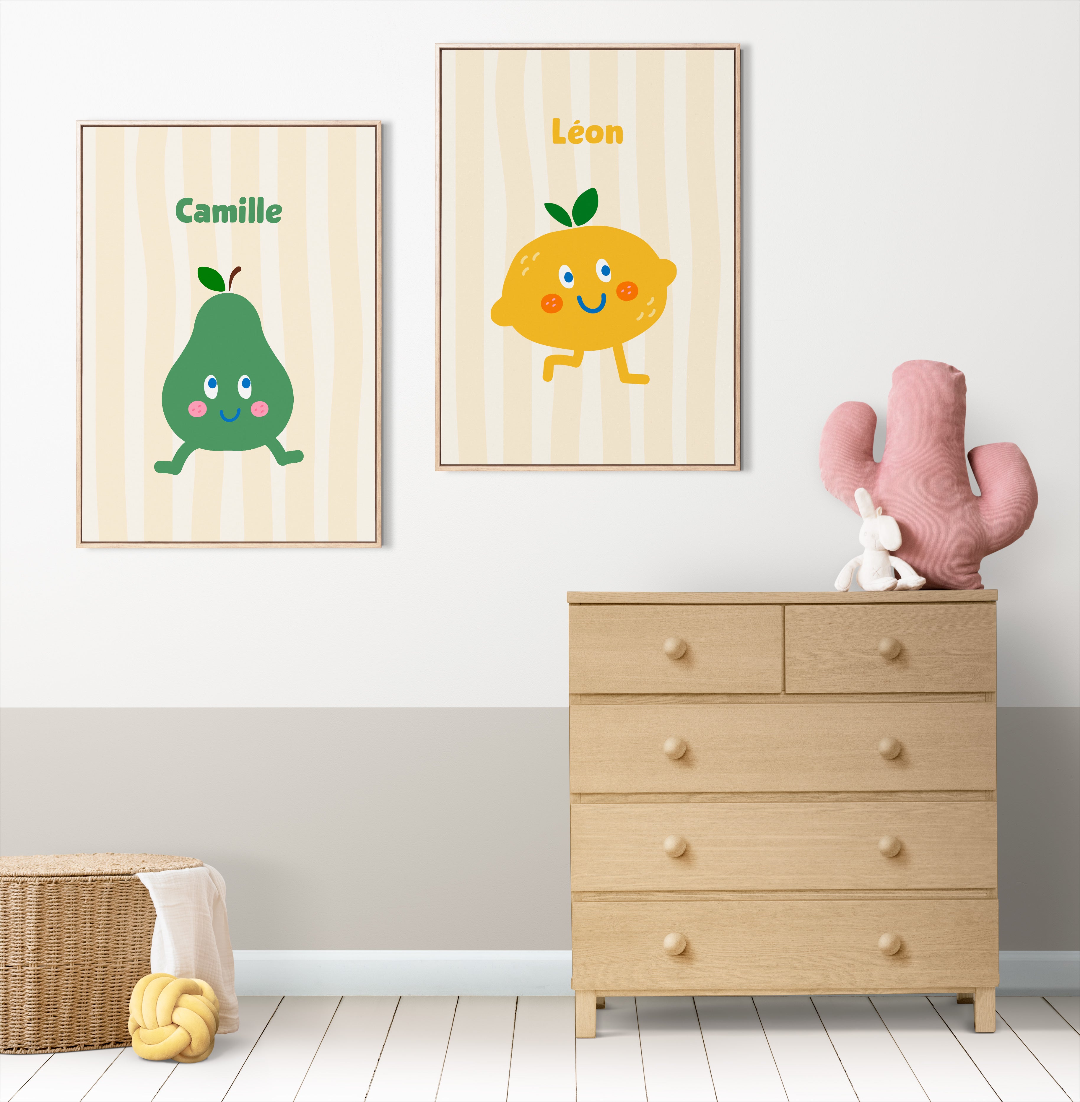 Les Petits Citrons La Papeterie Fruits Poster A4 mit Rahmen Zitrone