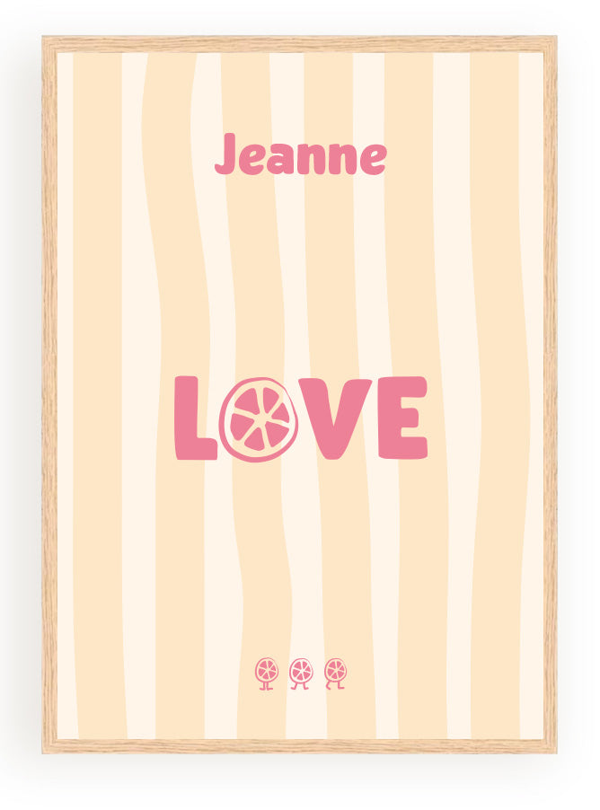 Les Petits Citrons La Papeterie Poster Love A4 mit Rahmen