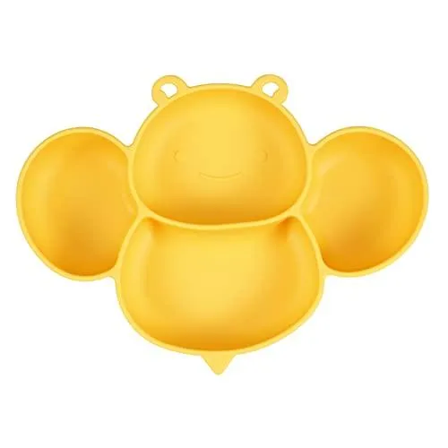 PandaEar Plates Saugteller Silikon Gelb saugfest BPA-frei