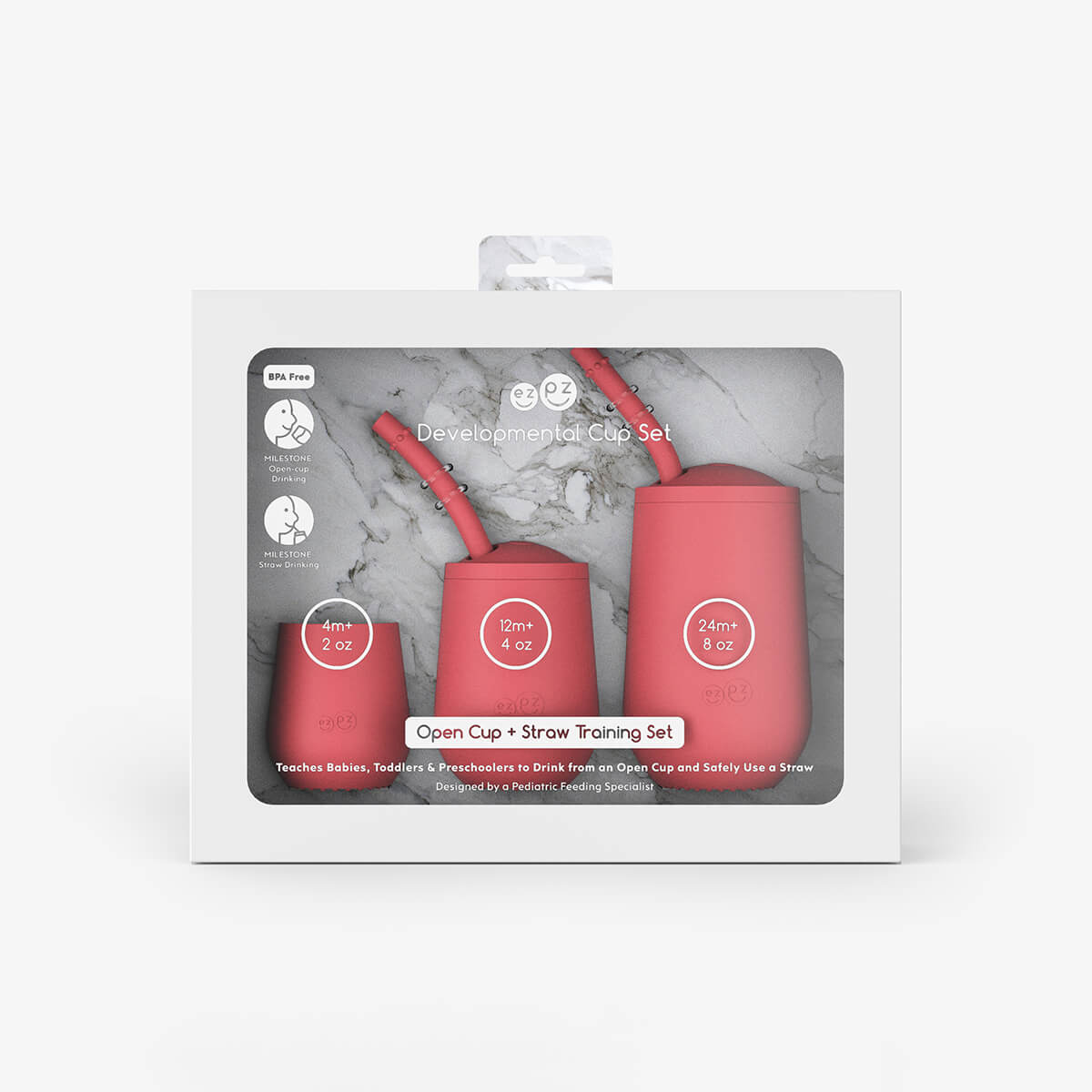 ezpz Basics Collection Developmental Cup Set Coral Trinklernset