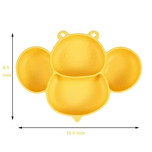 PandaEar Plates Saugteller Silikon Gelb saugfest BPA-frei