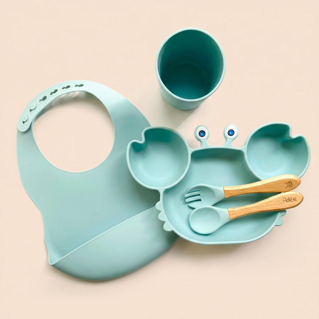 Les Petits Citrons Le Repas Tristan Set Krabbe Hellblau 4-teilig