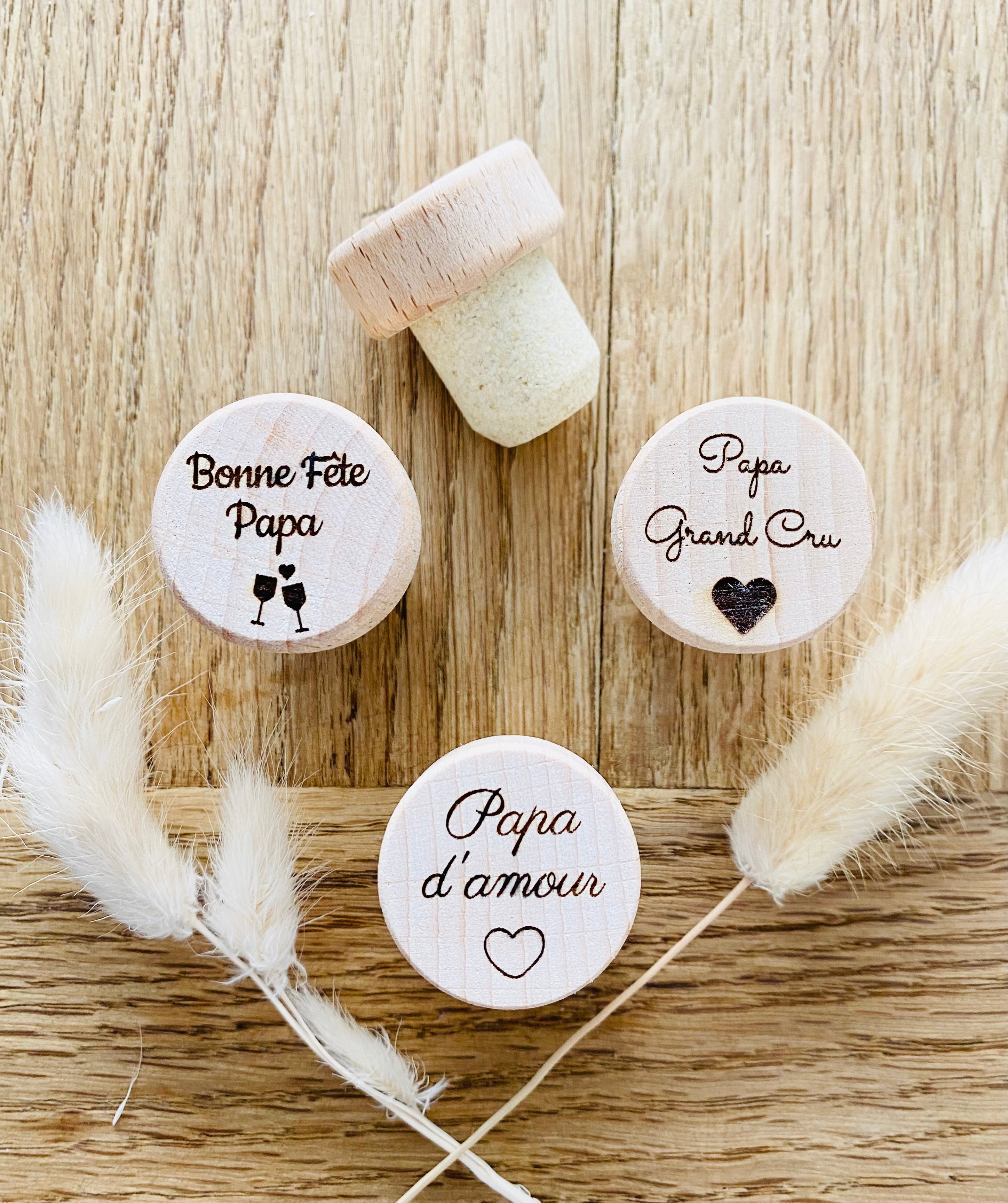 Les Petits Citrons Les Parents Weinstopfen Holz personalisiert