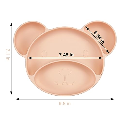 PandaEar Feeding Set Bärenteller Rosa Löffel Gabel