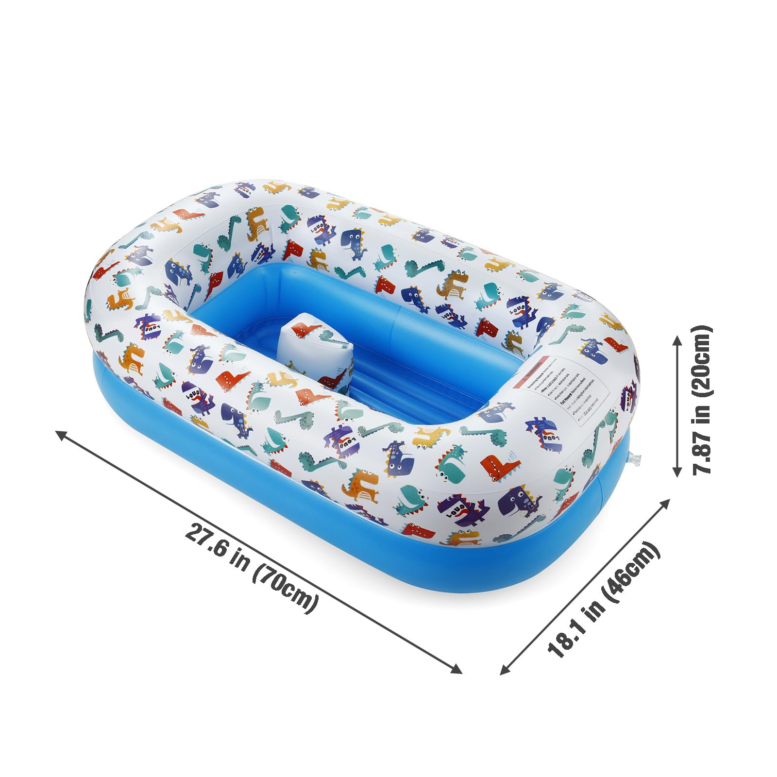 PandaEar Bathroom Inflatable Dinosaur Badewanne Blau Baby
