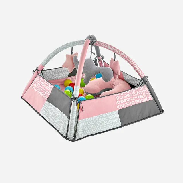 BabyJem Oyuncak Spielteppich 140 cm Baumwolle altrosa 2in1 Sack