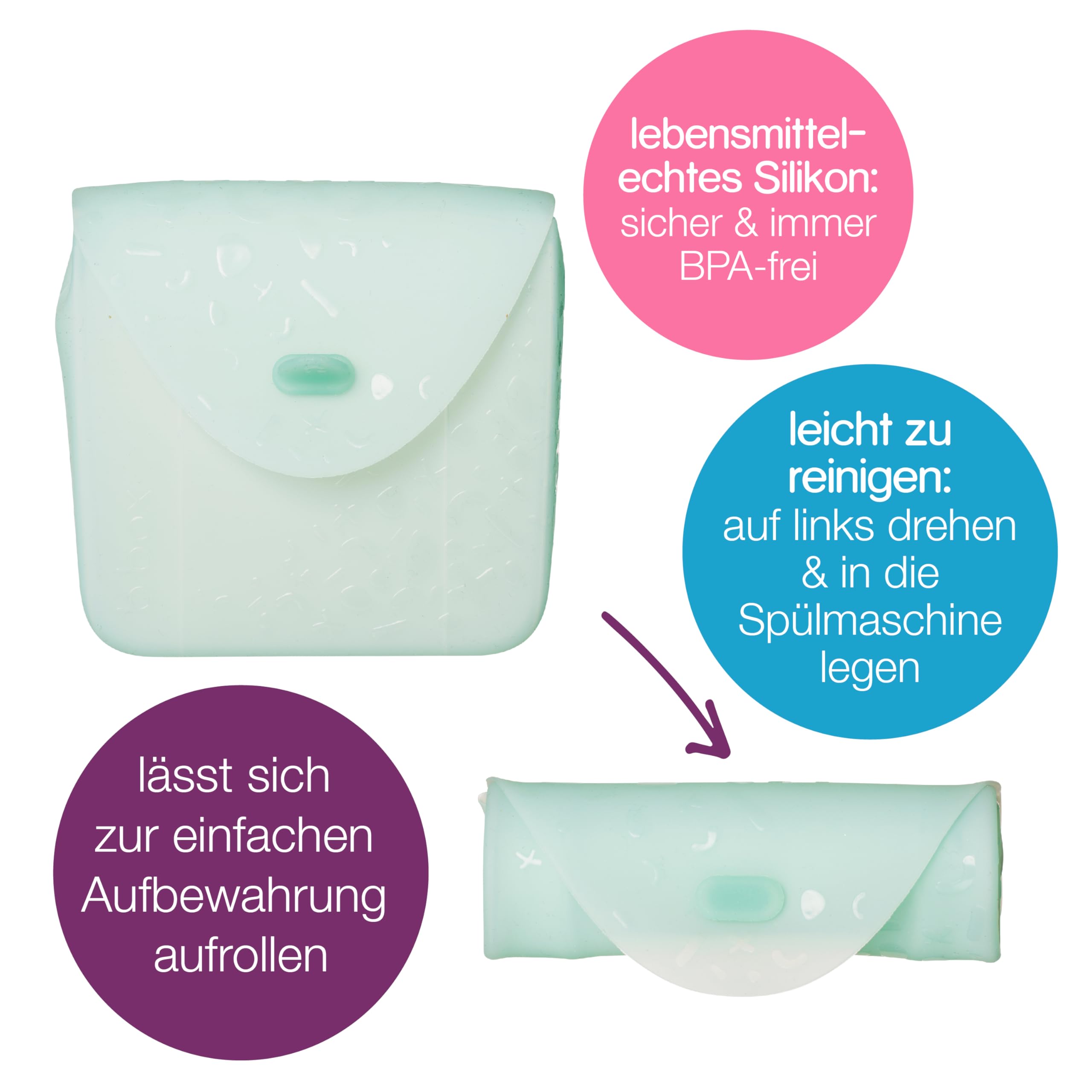 b.box Sandwich Silikonbeutel Wald wiederverwendbar Lunchbox