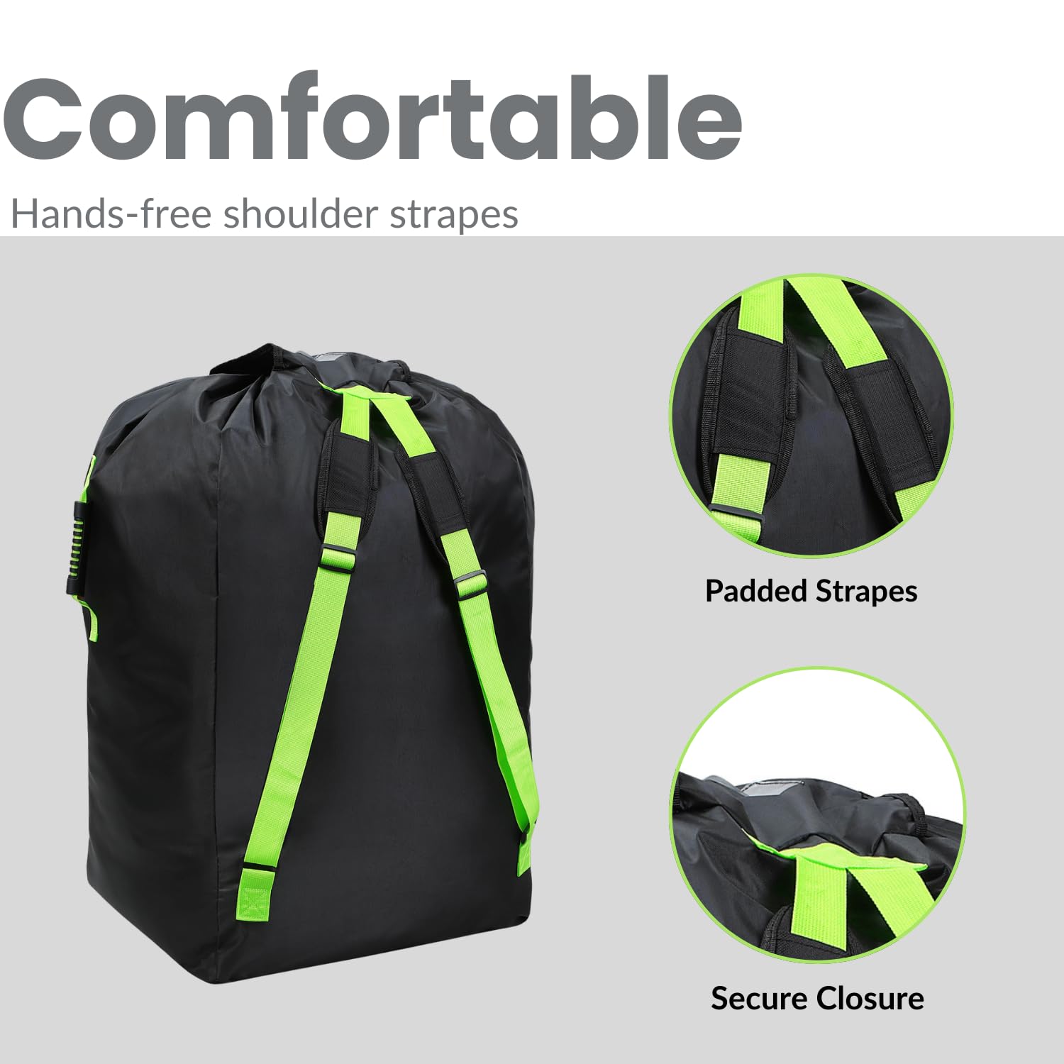 PandaEar Autositz Reisetasche Schwarz Universal 46x46x86