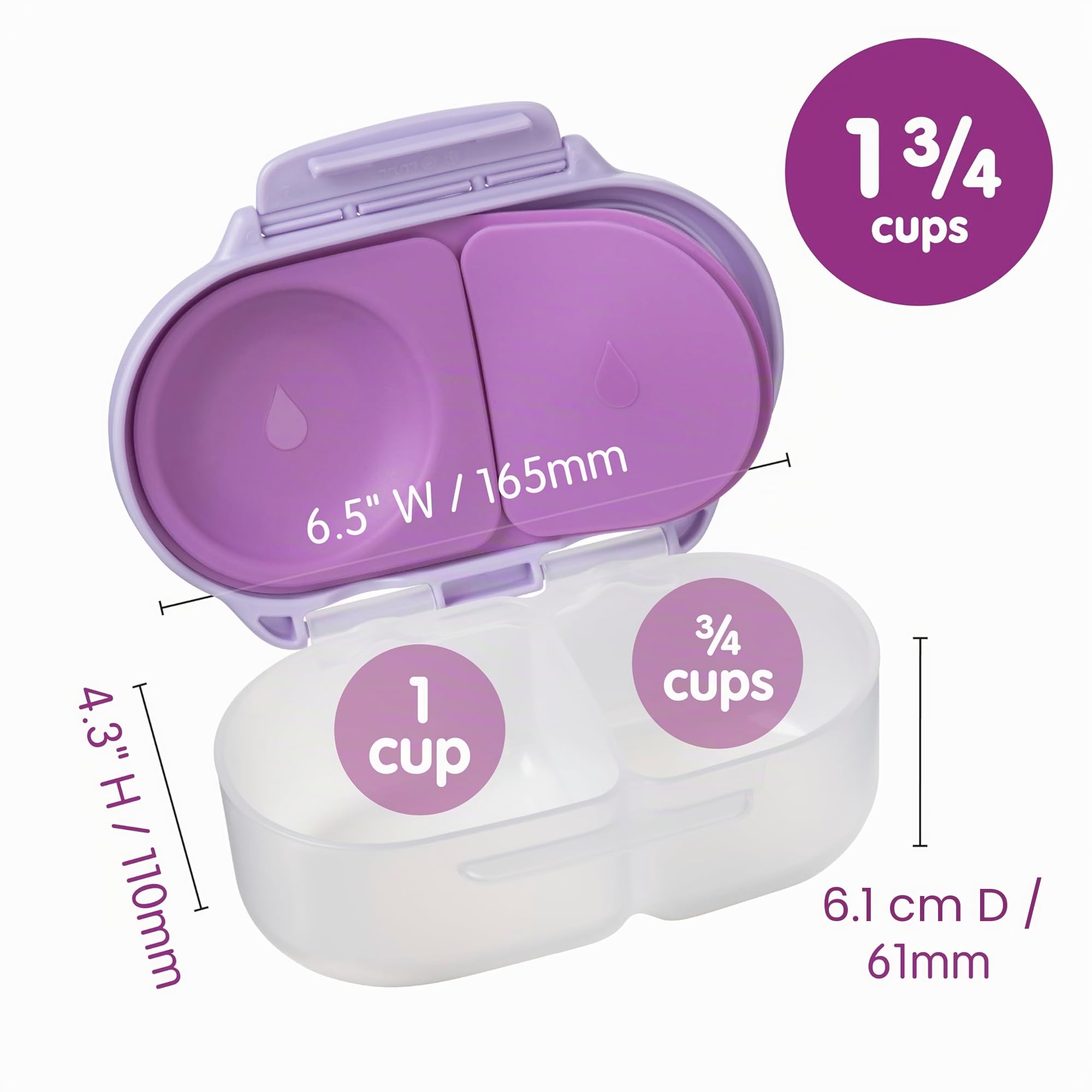 b.box Snackbox Frischhaltedose Zitronensorbet 2 Fächer