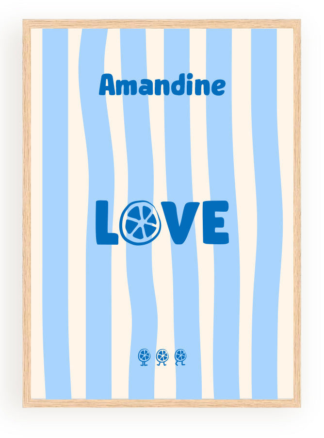Les Petits Citrons La Papeterie Poster Love A4 mit Rahmen