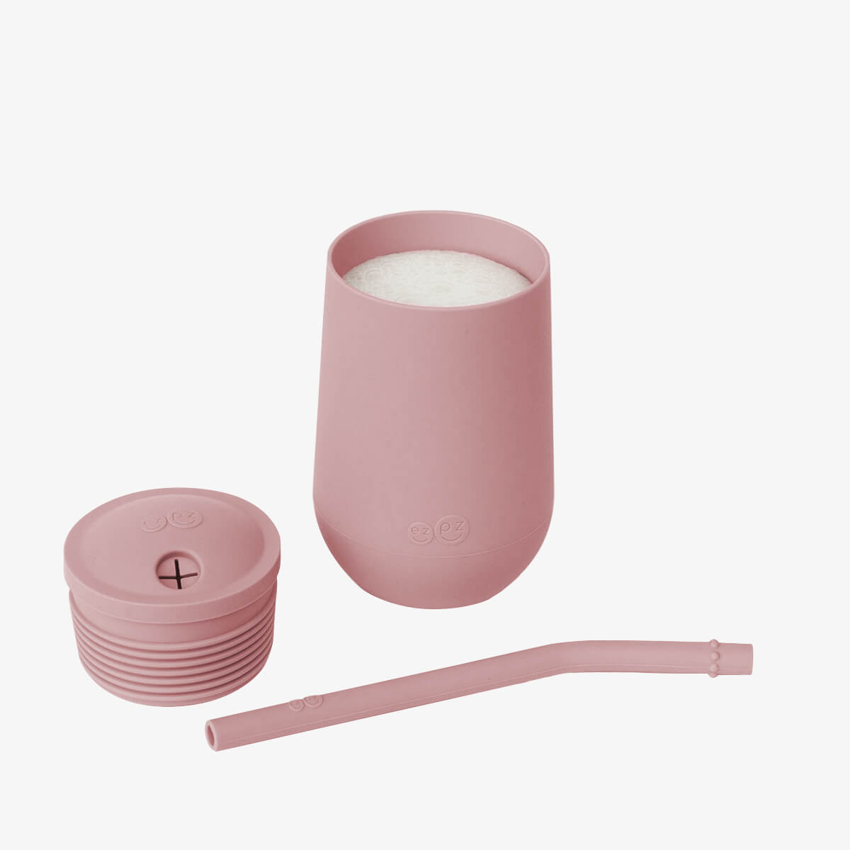 ezpz Happy Cup Straw System Trinkbecher Pewter Silikon