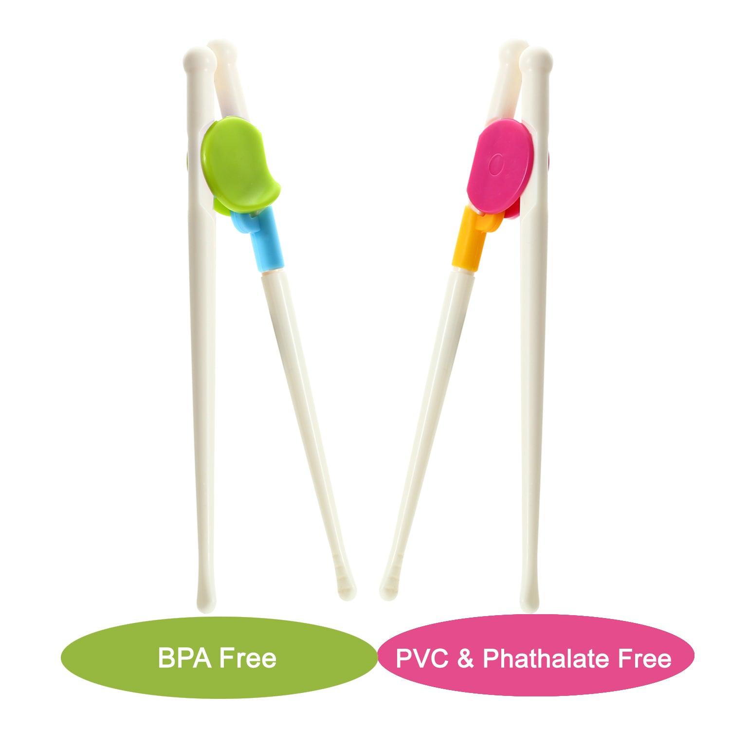 PandaEar Utensils Lernstäbchen Kinder 2er Essstäbchen mit Hilfe