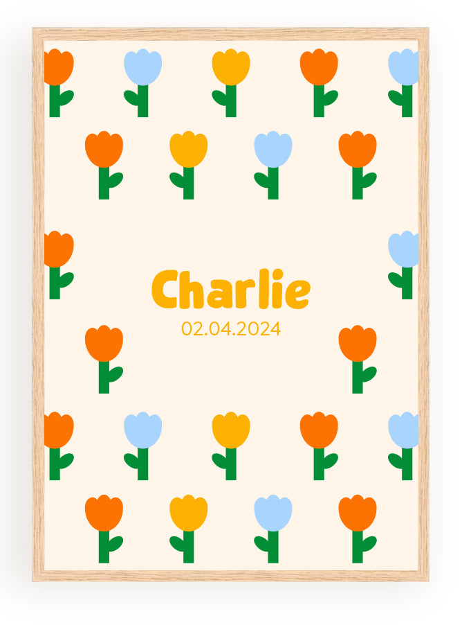 Les Petits Citrons La Papeterie Blumen Poster Rose A4 Rahmen