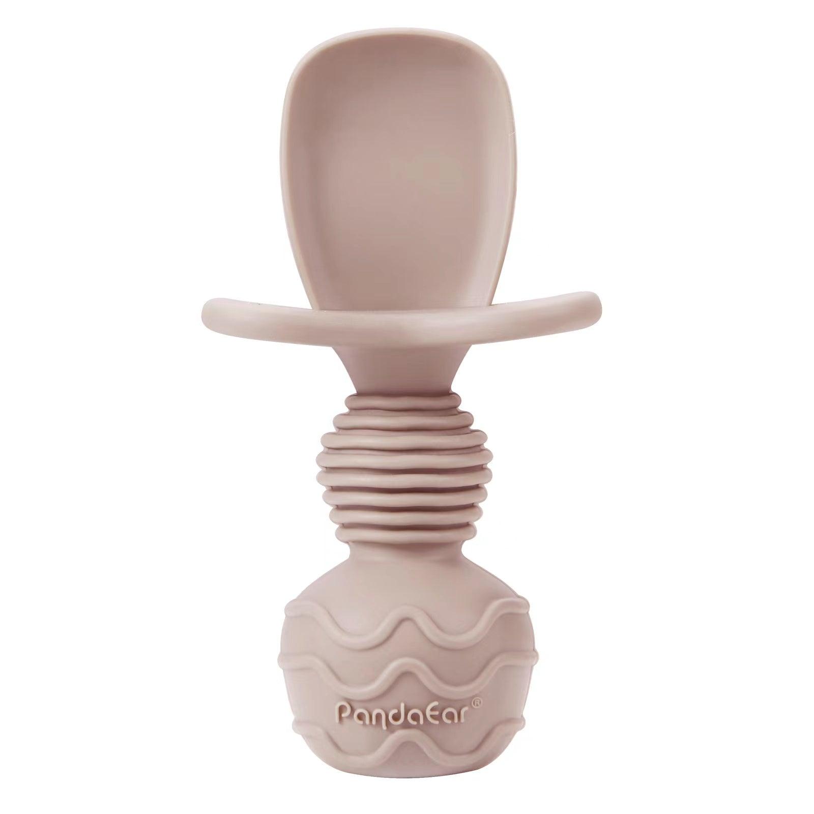 PandaEar Feeding Set Babygeschirr Silikon Light Tan Walnut 8-tlg