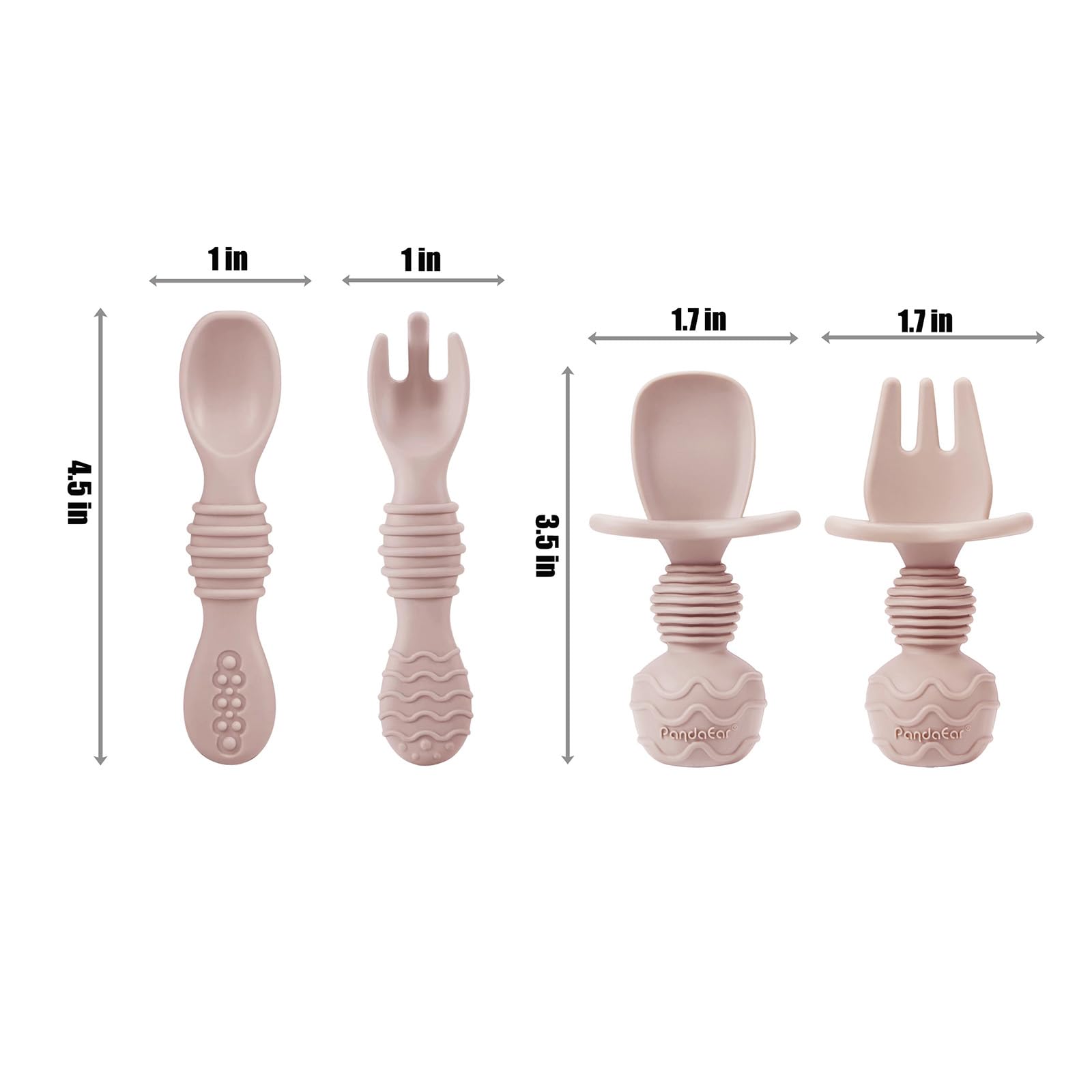 PandaEar Feeding Set Essset Silikon 9-teilig Pink