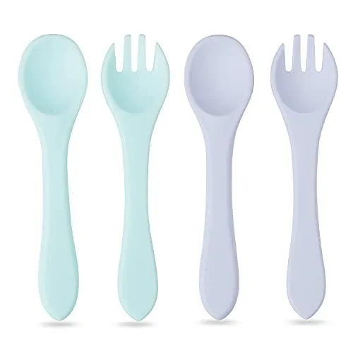 PandaEar Utensils Löffel Gabel Silikon 4er Esslernen