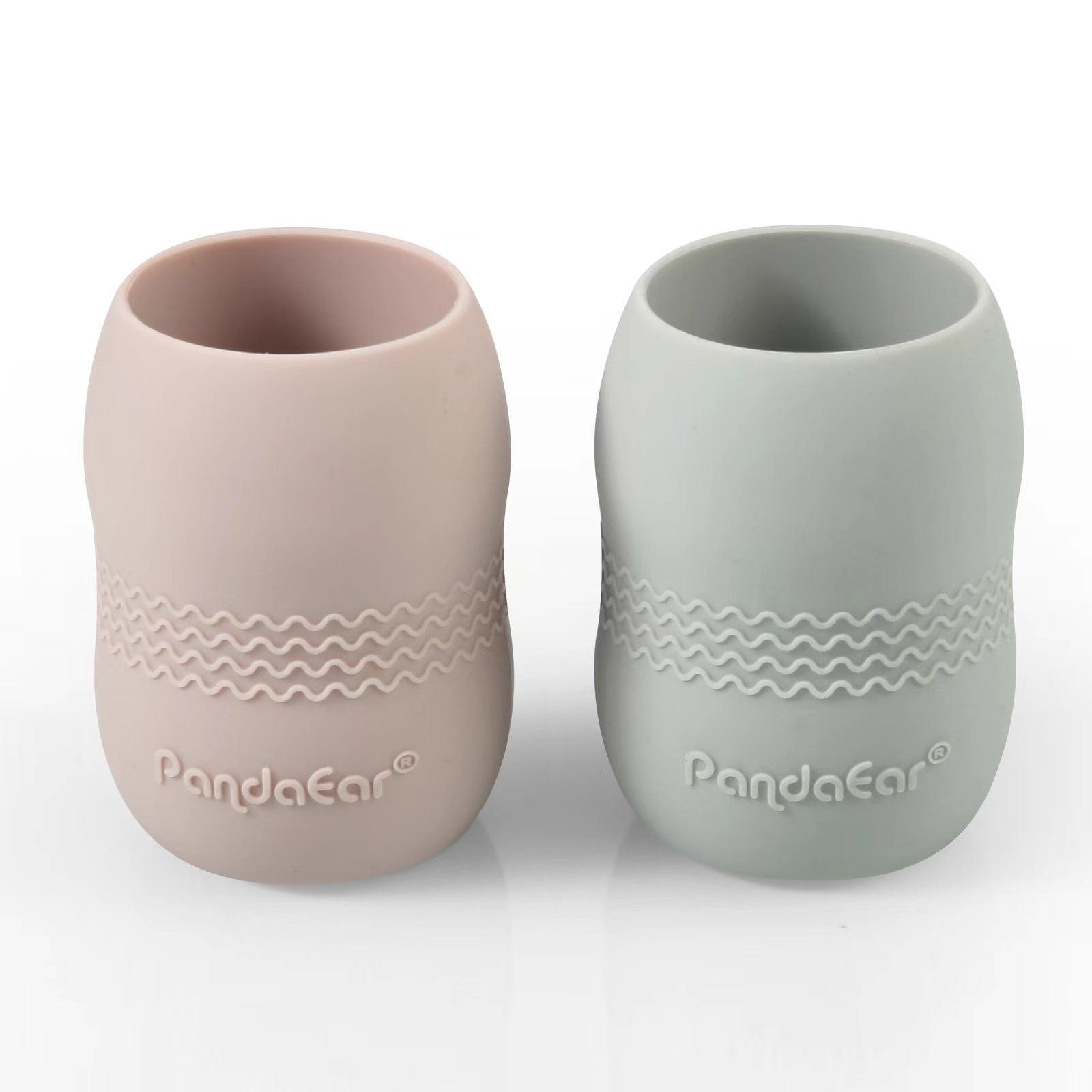 PandaEar Cup Trinkbecher Silikon Blau/Grün 2er-Pack saugfest