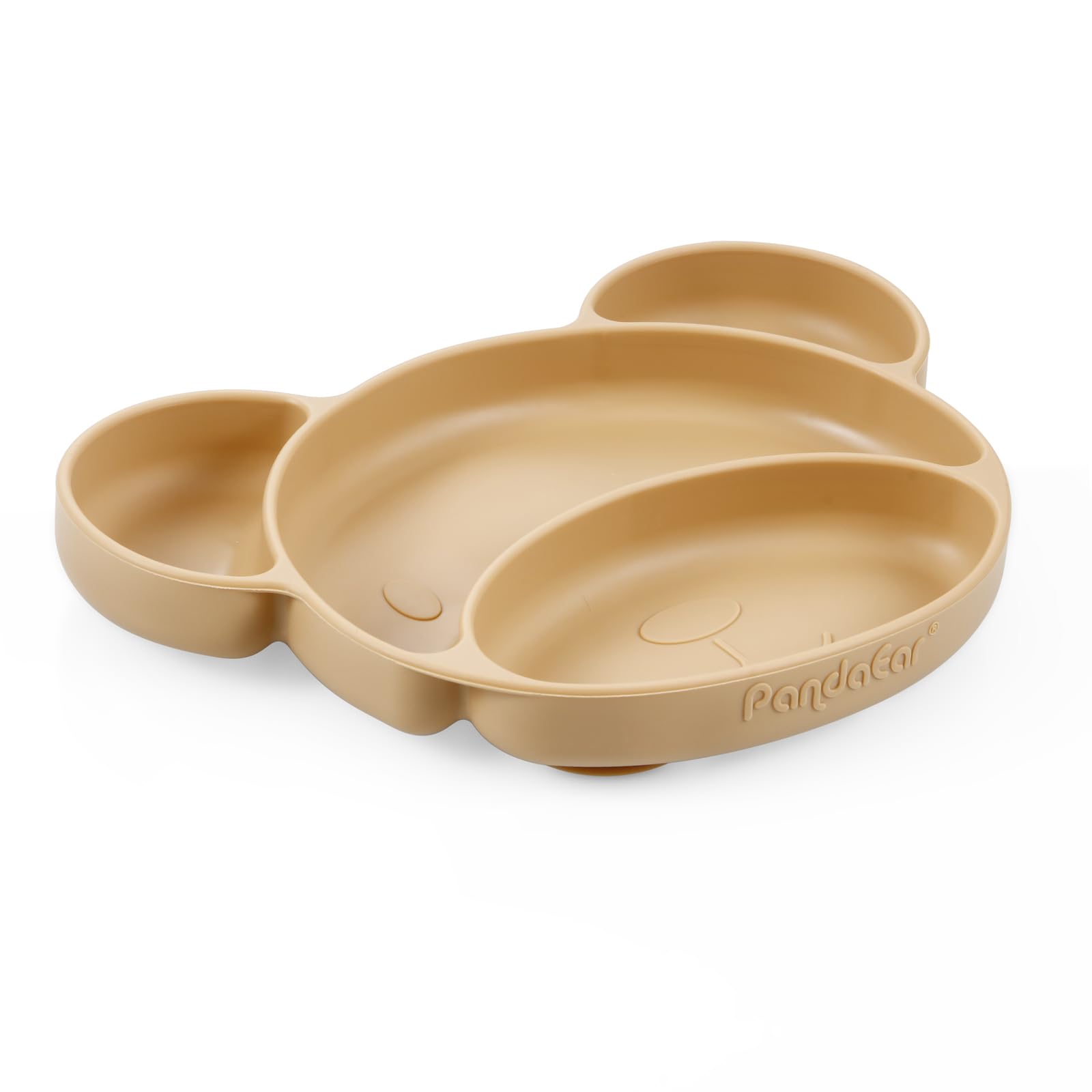 PandaEar Feeding Set Bärteller Silikon Braun saugfest