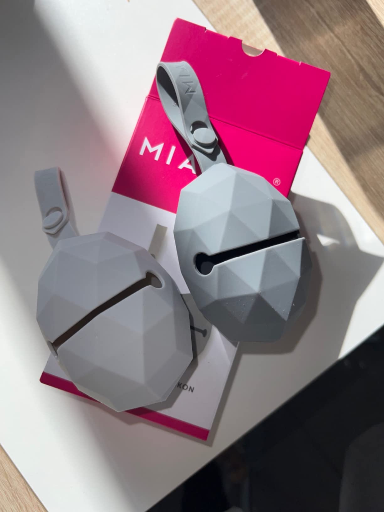 MiaMia Schnullerbox Set Silikon Grau 2er BPA-frei