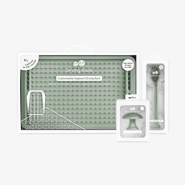 ezpz Cleaning Bundle Reinigungsset Salbei 3-teilig Silikon