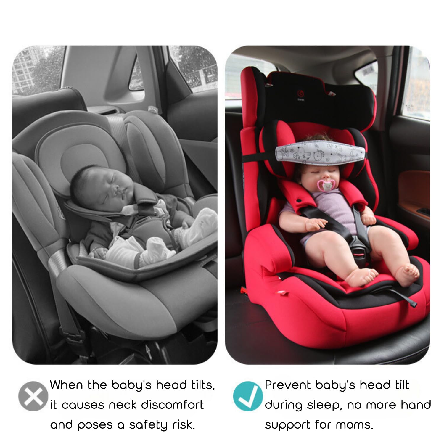 PandaEar Nursery Essentials Kopfstütze Baby Autositz 2er-Pack Baumwolle