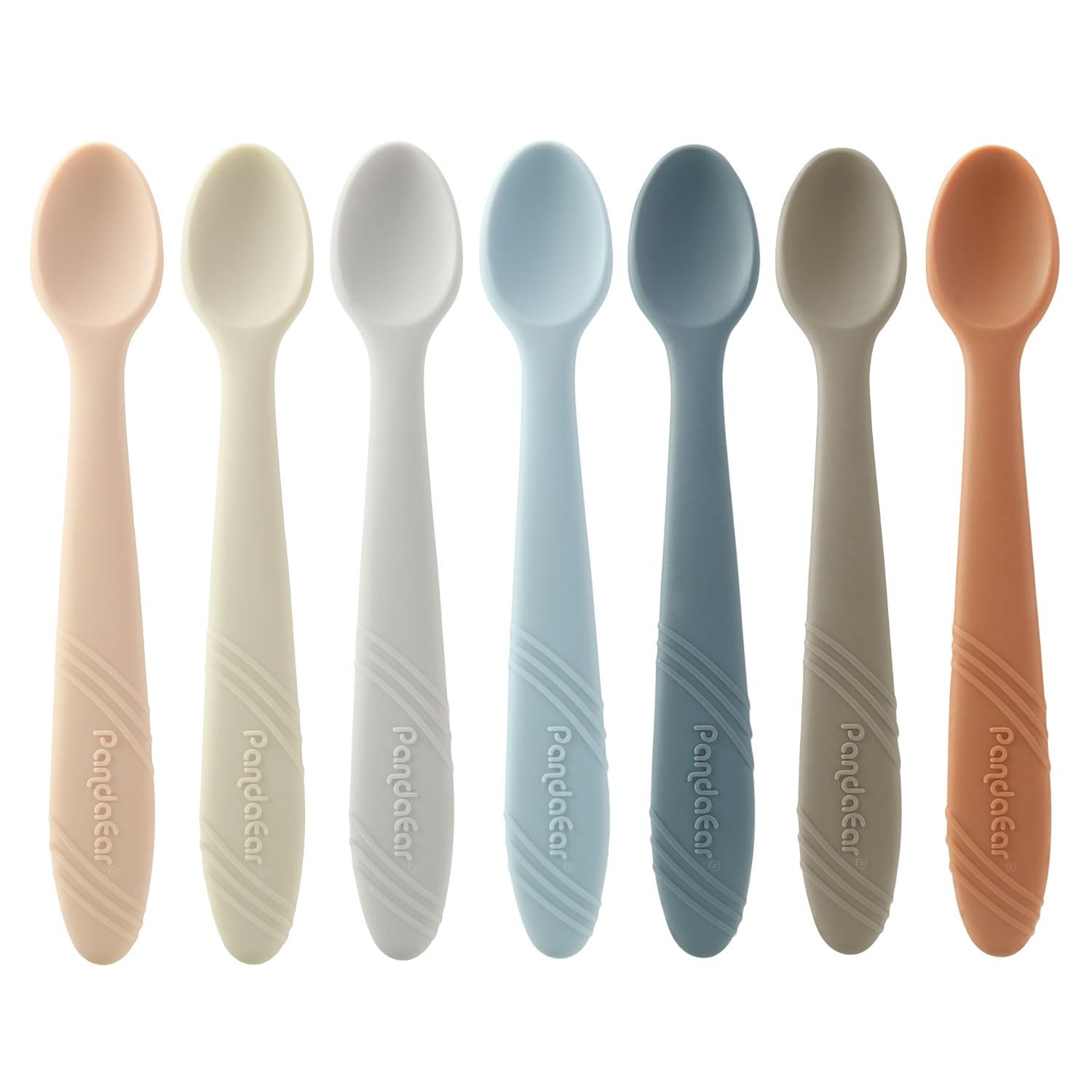 PandaEar Utensils Baby Löffel 7er-Set Silikon weich