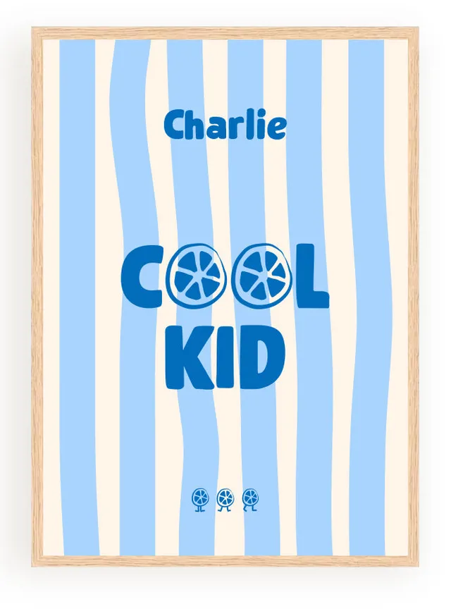 Les Petits Citrons La Papeterie Cool Kid Poster mit Namen A4/A3