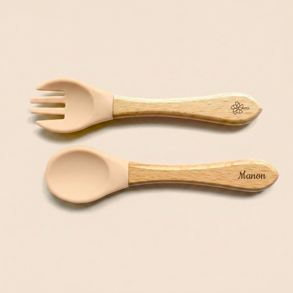 Les Petits Citrons Le Repas Hubert Babybesteck Silikon Blau