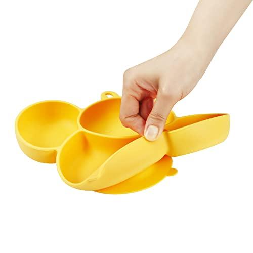 PandaEar Plates Saugteller Silikon Gelb saugfest BPA-frei