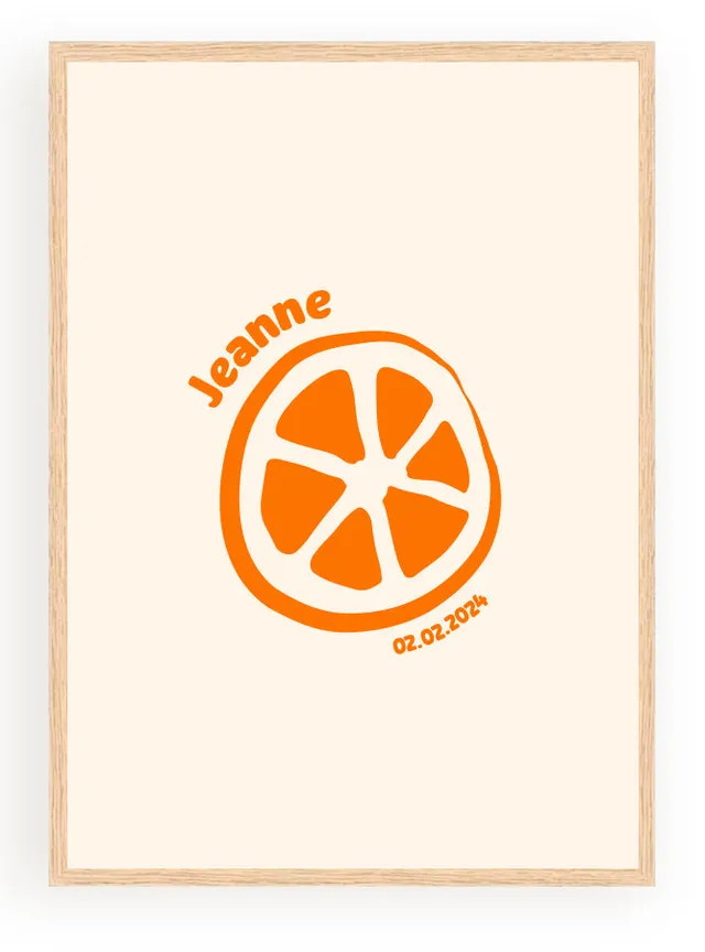 Les Petits Citrons La Papeterie Minimaliste Citron Poster mit Namen