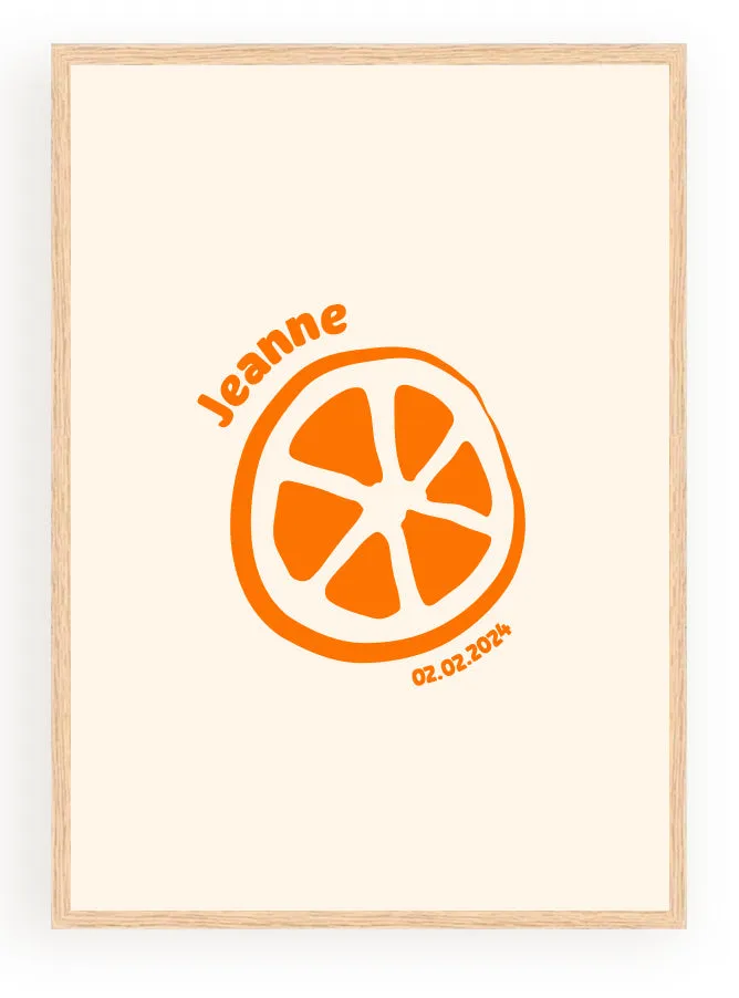Les Petits Citrons La Papeterie Minimaliste Citron Poster mit Namen
