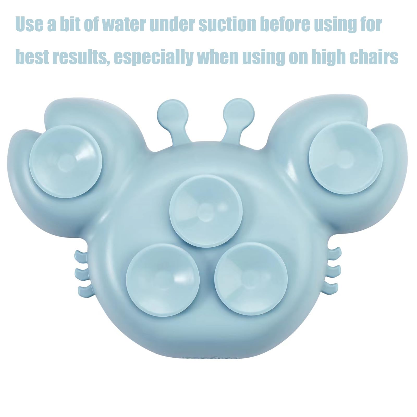 PandaEar Feeding Set Saugteller Krabbe Silikon Blau Pink Löffel