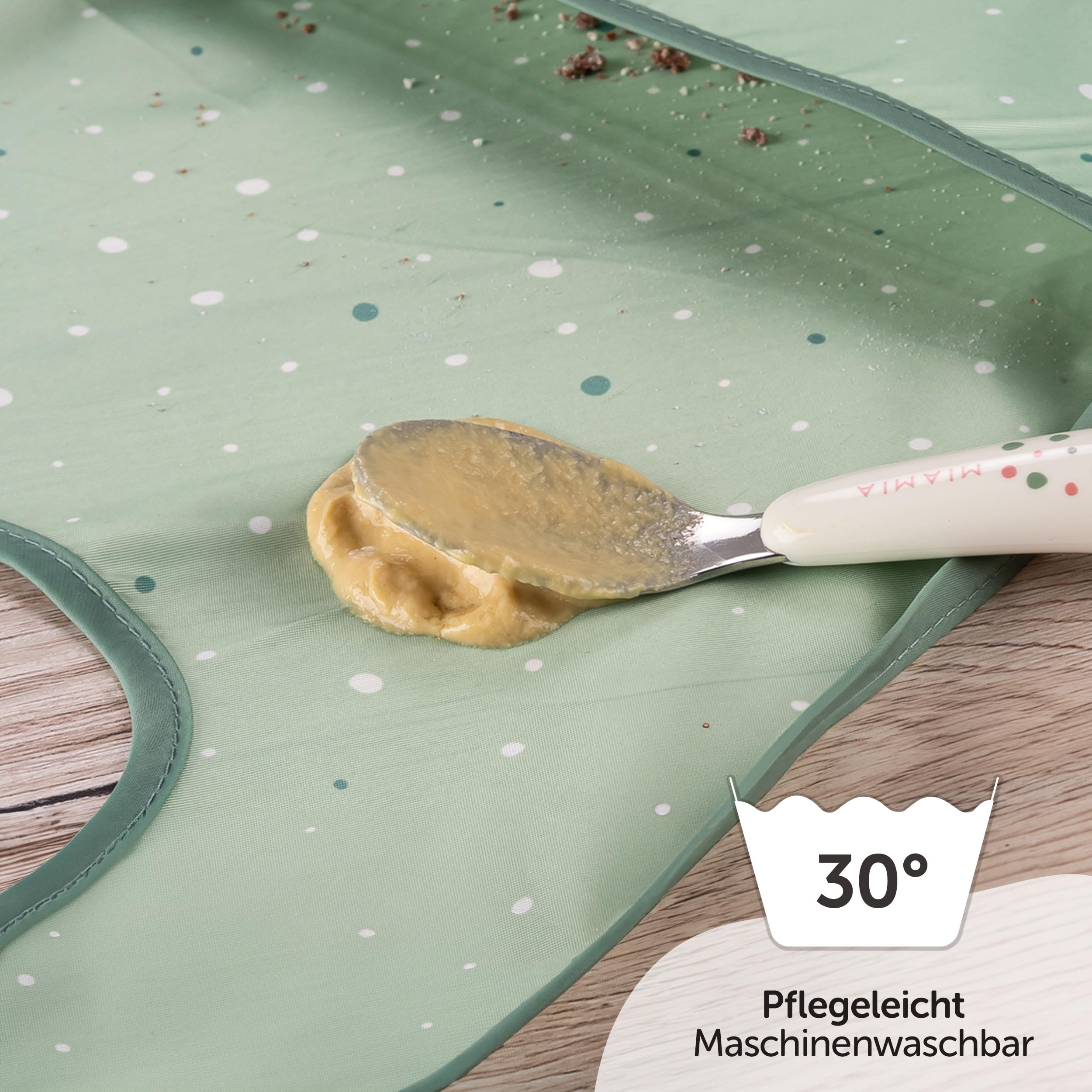 MiaMia Lätzchen 5er Set ärmellos Grün Esslernen