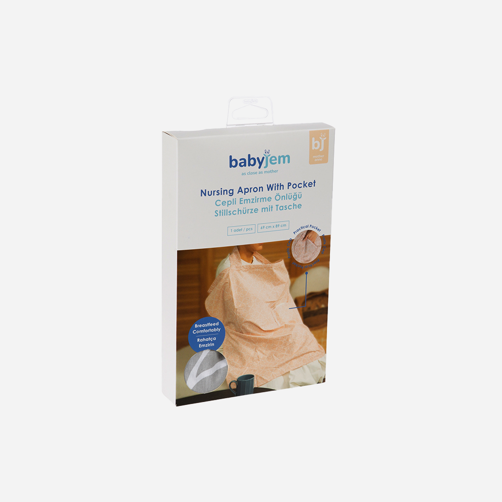 BabyJem Anne Stilltuch Baumwolle mit Tasche rosa