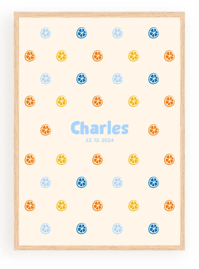 Les Petits Citrons La Papeterie Citrons Poster Grün A4 mit Rahmen